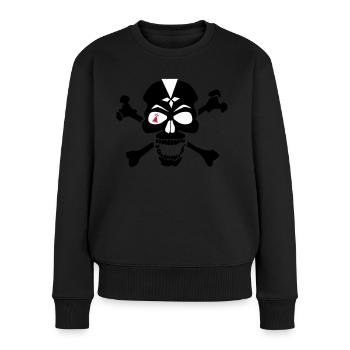 Kopf des Schädels Crane os hermine auge - Frauen Premium Bio Pullover - Schwarz - Vorne - Julia (174cm)