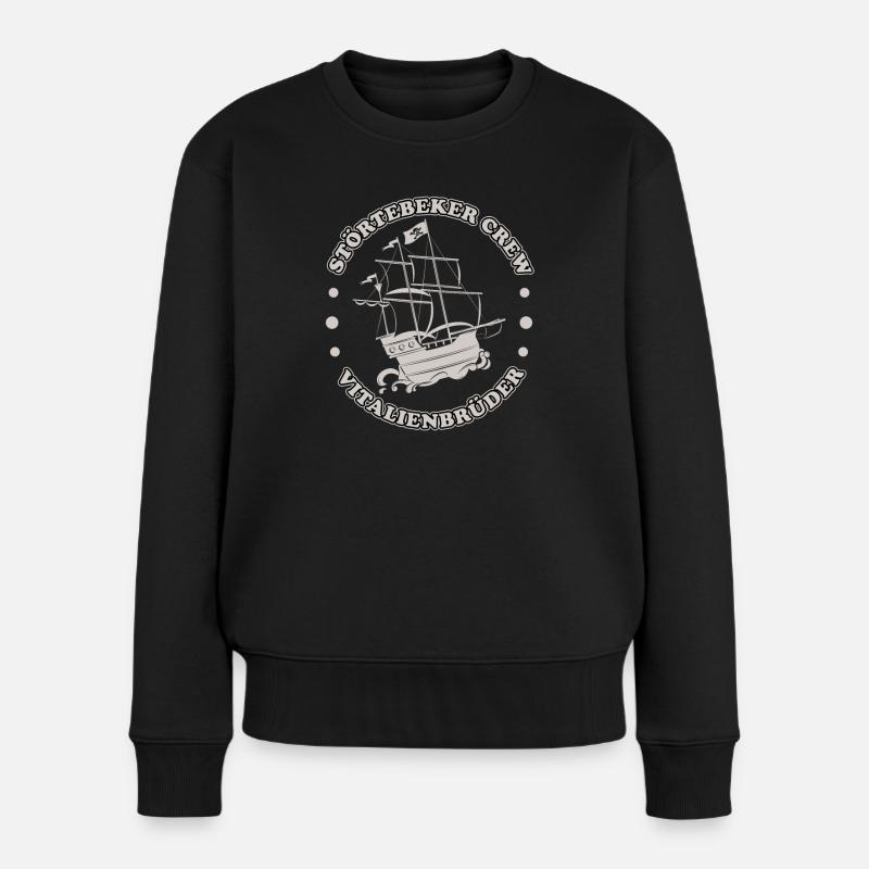 Stoertebeker Crew Vitalienbrüder Hamburg Geschenk - Frauen Premium Bio Pullover - Schwarz