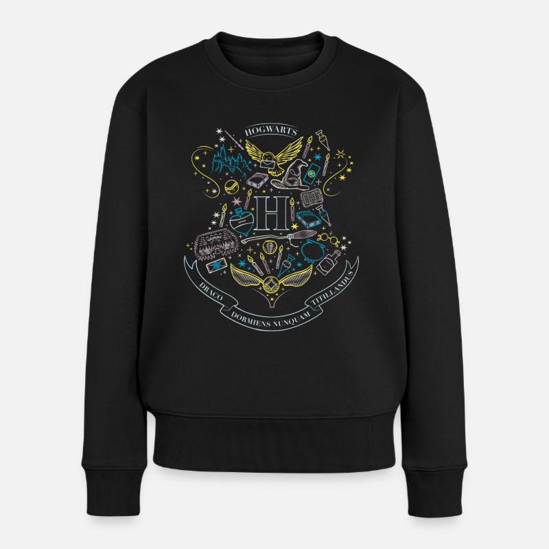 Harry Potter Emblème Hogwarts éléments - Pull Premium bio Femme - noir