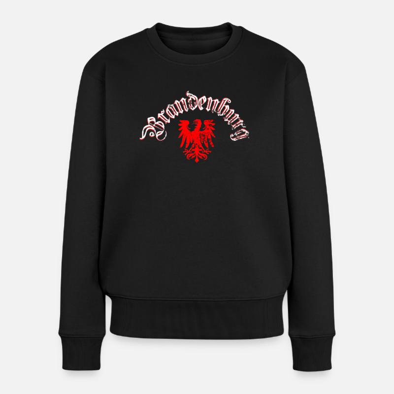 brandenburg mit Adler - Frauen Premium Bio Pullover - Schwarz
