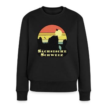 sächsische schweiz - Frauen Premium Bio Pullover - Schwarz - Vorne - Julia (174cm)