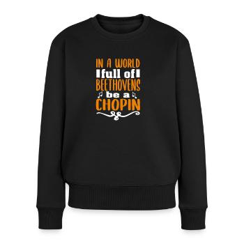 beethoven chopin - Frauen Premium Bio Pullover - Schwarz - Vorne - Julia (174cm)