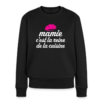 mamie c'est la reine de la cuisine - Pull Premium bio Femme - noir - Devant - Julia (174cm)