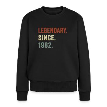 Seit 1982 legendär - Frauen Premium Bio Pullover - Schwarz - Vorne - Julia (174cm)