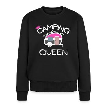 Camping Queen Geburtstagsgeschenk - Frauen Premium Bio Pullover - Schwarz - Vorne - Julia (174cm)