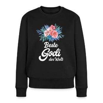 Beste Godi der Welt Patentante Tante Taufpatin - Frauen Premium Bio Pullover - Schwarz - Vorne - Julia (174cm)