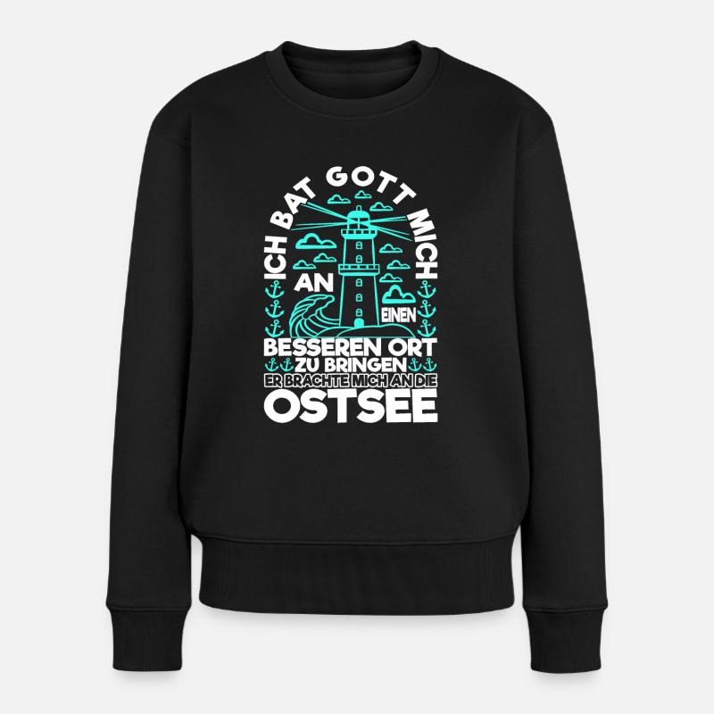 Ostsee Norddeutsch - Frauen Premium Bio Pullover - Schwarz