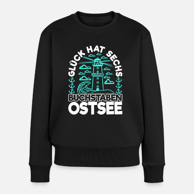 Ostsee Norddeutsch - Frauen Premium Bio Pullover - Schwarz