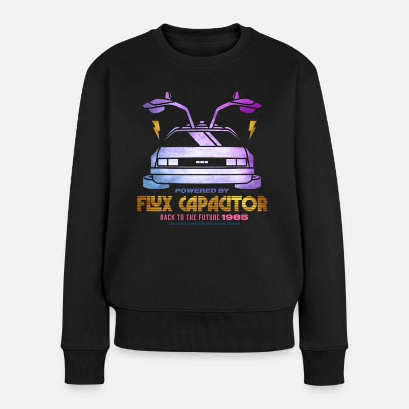Zurück In Die Zukunft Delorean Flux Capacitor - Frauen Premium Bio Pullover - Schwarz