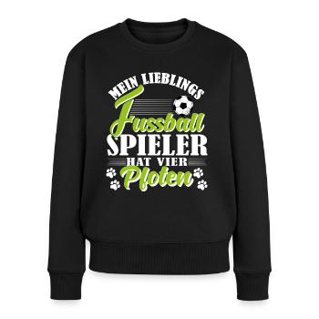 Fußball Hund Hundetraining - Frauen Premium Bio Pullover - Schwarz - Vorne - Julia (174cm)