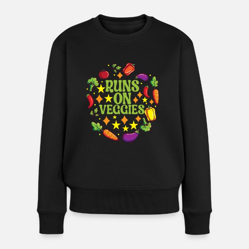 Vegan Vegetarier - Frauen Premium Bio Pullover - Schwarz