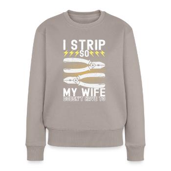 Électricien Électronicien Technicien en Electronique - Pull Premium bio Femme - taupe - Devant - Julia (174cm)