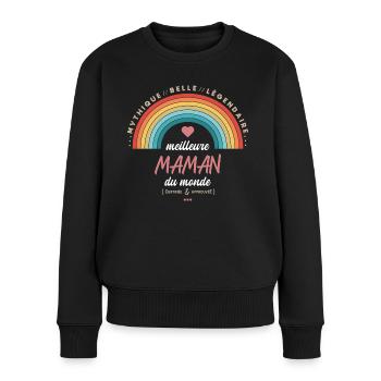 Meilleure maman du monde - Pull Premium bio Femme - noir - Devant - Julia (174cm)
