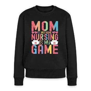 Nurse Caregiver - Women's Premium Organic Jumper - black - Front - Julia (174cm)