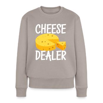 Amateurs de fromage Gouda - Pull Premium bio Femme - taupe - Devant - Julia (174cm)