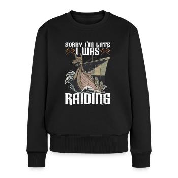 Wikinger Nordische Mythologie - Frauen Premium Bio Pullover - Schwarz - Vorne - Julia (174cm)