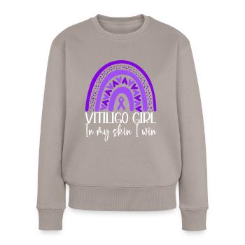 Vitiligo World Vitiligo Day - Frauen Premium Bio Pullover - Taupe - Vorne - Julia (174cm)