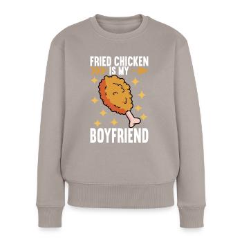 Fried Chicken Fast Food - Women's Premium Organic Jumper - taupe - Front - Julia (174cm)