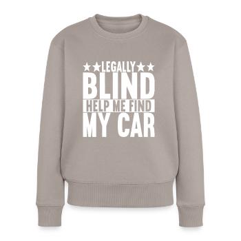 Déficience visuelle aveugle - Pull Premium bio Femme - taupe - Devant - Julia (174cm)