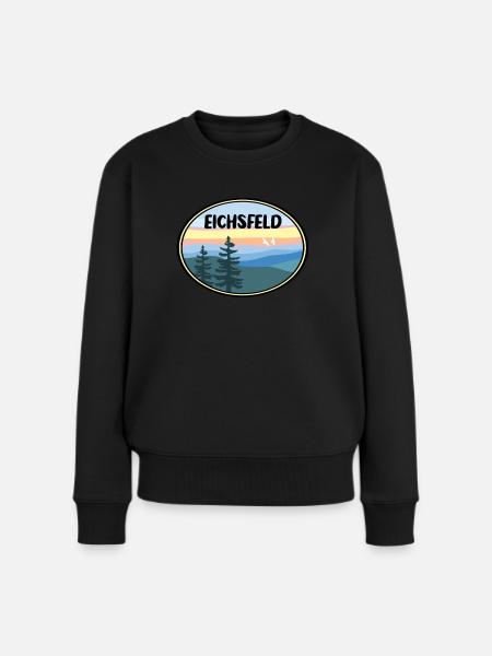 Eichsfeld Landschaft - Frauen Premium Bio Pullover - Schwarz
