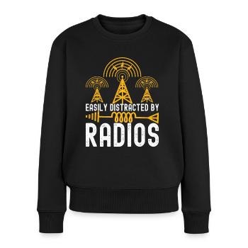 Ham Radio Ham Funker - Frauen Premium Bio Pullover - Schwarz - Vorne - Julia (174cm)