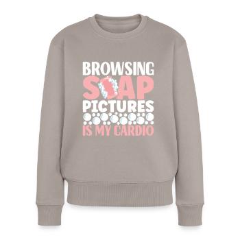 Savonnier fabrication de savon - Pull Premium bio Femme - taupe - Devant - Julia (174cm)