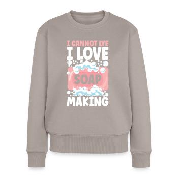 Savonnier fabrication de savon - Pull Premium bio Femme - taupe - Devant - Julia (174cm)