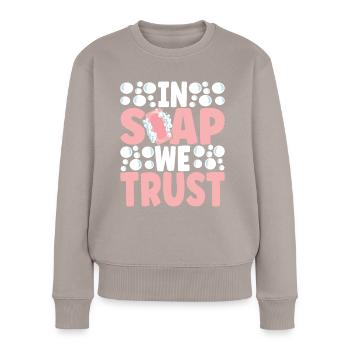Savonnier fabrication de savon - Pull Premium bio Femme - taupe - Devant - Julia (174cm)