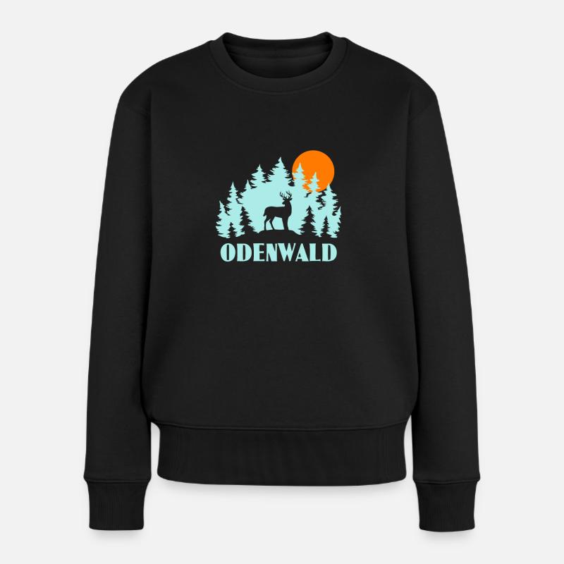 Odenwald - Frauen Premium Bio Pullover - Schwarz