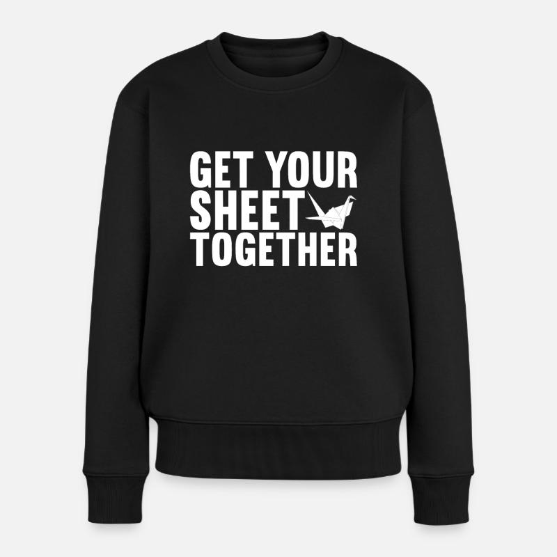 Origami - Frauen Premium Bio Pullover - Schwarz