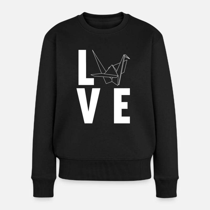 Origami - Frauen Premium Bio Pullover - Schwarz