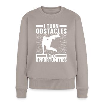 Parkour Freerunning - Frauen Premium Bio Pullover - Taupe - Vorne - Julia (174cm)