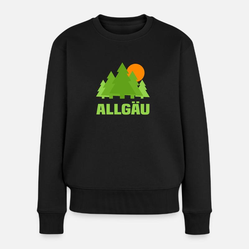 Allgäu - Frauen Premium Bio Pullover - Schwarz