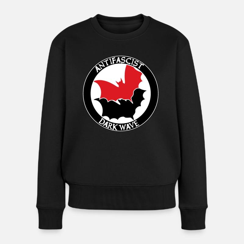 ANTIFASCIST DARK WAVE - Frauen Premium Bio Pullover - Schwarz