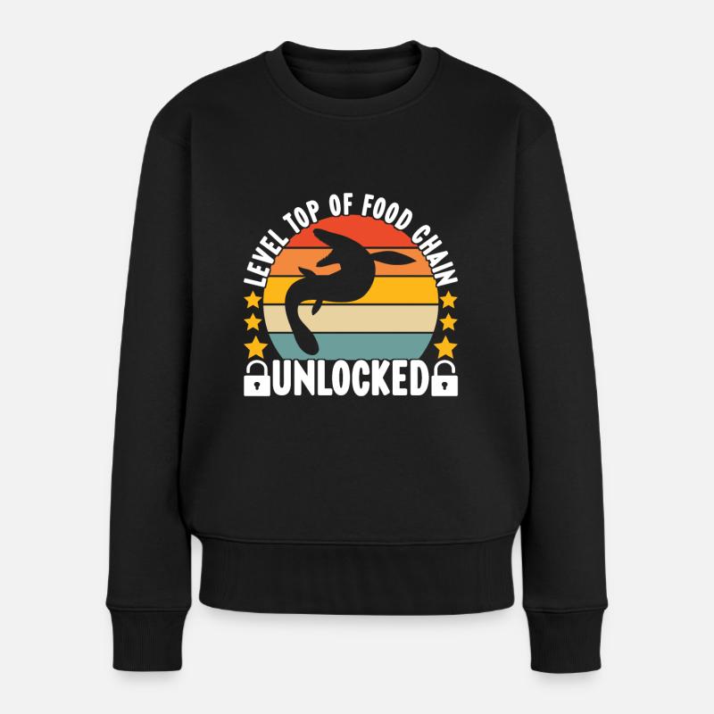 Mosasaurus Dinosaurier - Frauen Premium Bio Pullover - Schwarz