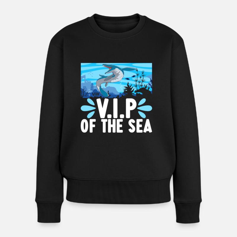 Mosasaurus Dinosaurier - Frauen Premium Bio Pullover - Schwarz