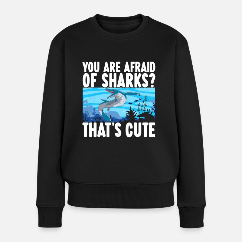 Mosasaurus Dinosaurier - Frauen Premium Bio Pullover - Schwarz