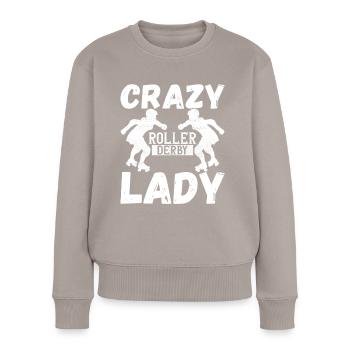 Roller derby - Pull Premium bio Femme - taupe - Devant - Julia (174cm)