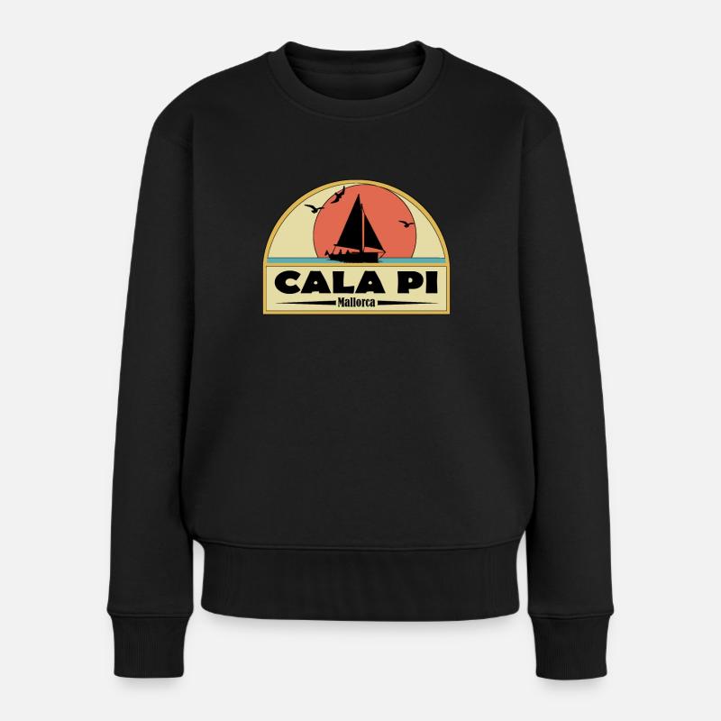 Cala Pi - Frauen Premium Bio Pullover - Schwarz