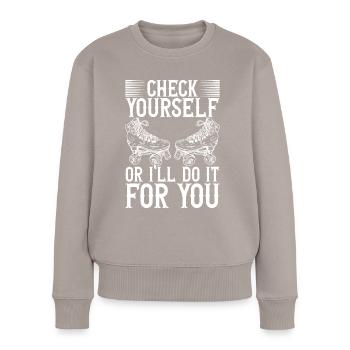 Roller derby - Women's Premium Organic Jumper - taupe - Front - Julia (174cm)