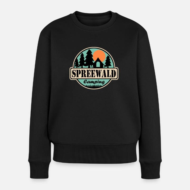 Spreewald Camping - Frauen Premium Bio Pullover - Schwarz