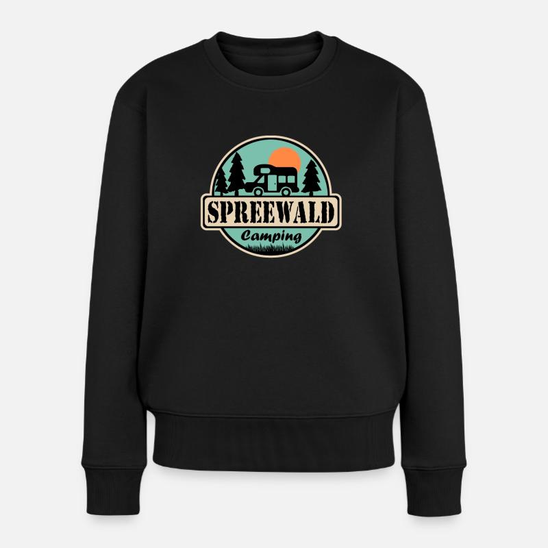Spreewald Camping - Frauen Premium Bio Pullover - Schwarz