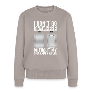 Elevator Mechanic Aufzugsmechaniker - Frauen Premium Bio Pullover - Taupe - Vorne - Julia (174cm)