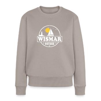 Wismar - Frauen Premium Bio Pullover - Taupe - Vorne - Julia (174cm)