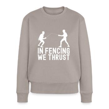 Fechten Fechtsport - Frauen Premium Bio Pullover - Taupe - Vorne - Julia (174cm)