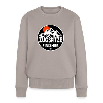 Zugspitze Finisher - Frauen Premium Bio Pullover - Taupe - Vorne - Julia (174cm)