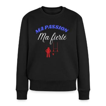Rugby ma passion ma fierté matchs rugby - Pull Premium bio Femme - noir - Devant - Julia (174cm)