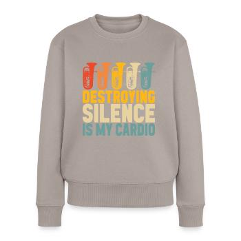 Euphonium Bariton Tenorhorn - Frauen Premium Bio Pullover - Taupe - Vorne - Julia (174cm)