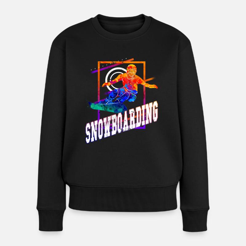 Snowboard Snowboarding Snowboarder Freestyle Stunt - Frauen Premium Bio Pullover - Schwarz