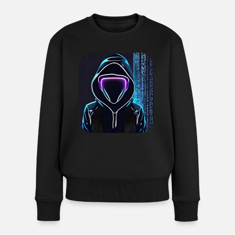 Coole Anonymous Figur - Frauen Premium Bio Pullover - Schwarz